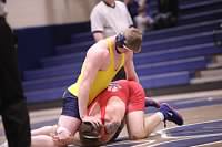 Brock Biddle wrestles in his bout against his oppenent Feb. 1 at the Wellness Center. He helped the Mountain Cats defeat Shippensburg University, 38-3.