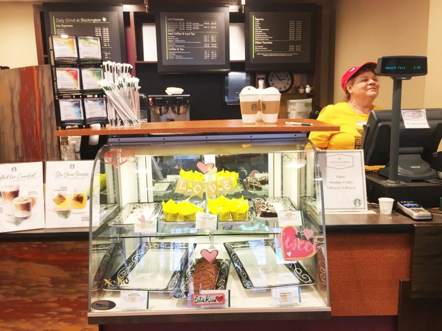 The+Daily+Grind+employee+Diane+Venet+said+daytime+staff+member+Debbie+Casteel+put+Valentine%E2%80%99s+Day+stickers+about+three+weeks+ago+on+the+food+stop%E2%80%99s+shpwcase+glass.